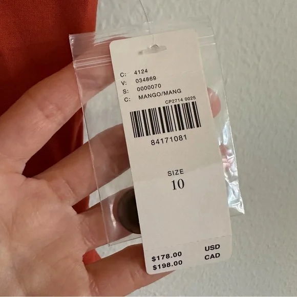 Maeve The Portside Jumpsuit 10 Wide Leg Linen Blend Square Neck Rust Orange NWT - Picture 6 of 15